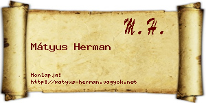 Mátyus Herman névjegykártya